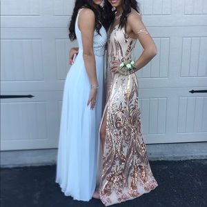 Tan/ Rose Gold Prom dress!